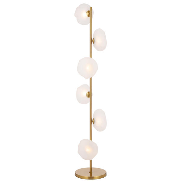 Zecca Frost Gold Floor Lamps Antique Brass Modern Lighting Telbix
