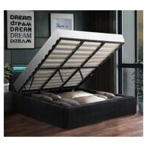 Zephyr Gas Lift Storage King Bed With Led Black