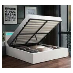 Zephyr Gas Lift Storage Queen Bed With Led White