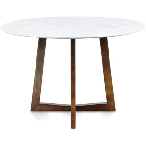 Zodiac 1.15m Round Marble Dining Table - Dark Brown Base by Interior Secrets - AfterPay Available