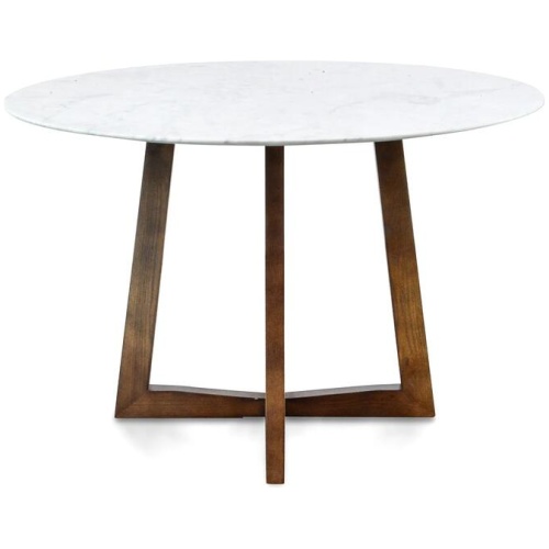 Zodiac 1.15m Round Marble Dining Table - Dark Brown Base by Interior Secrets - AfterPay Available