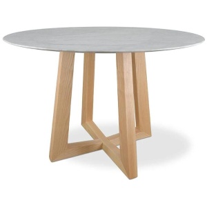 Zodiac 1.15m Round Marble Dining Table - Natural by Interior Secrets - AfterPay Available