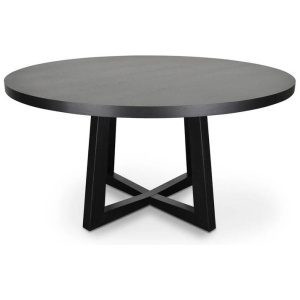 Zodiac 1.5m Round Wooden Dining Table - Black by Interior Secrets - AfterPay Available