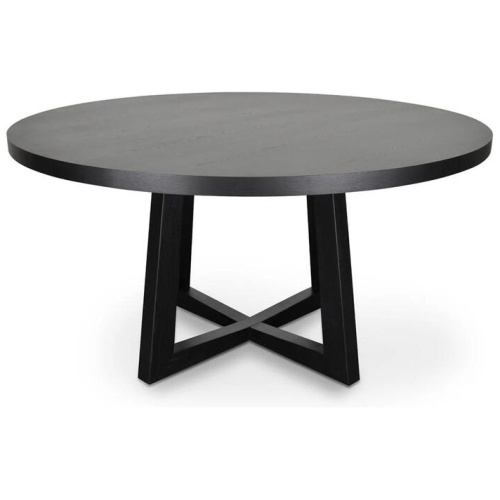 Zodiac 1.5m Round Wooden Dining Table - Black by Interior Secrets - AfterPay Available