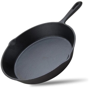 10inch 26cm Cast Iron Skillet Cookware Chef Quality Pre-Seasoned Pan Pans