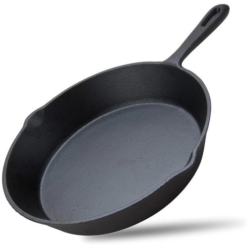 10inch 26cm Cast Iron Skillet Cookware Chef Quality Pre-Seasoned Pan Pans