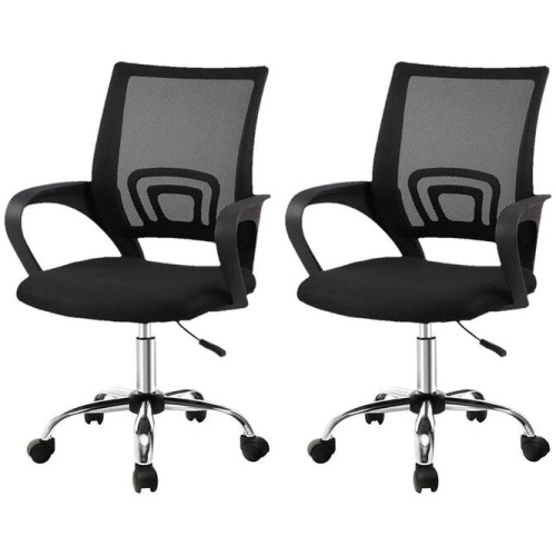 2x Mesh Office Chair Mid Back Black