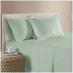 400TC 100% Cotton Sateen Premium Sheet Set 40cm Wall Sage Queen