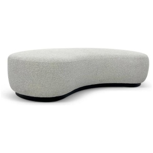 Aldona 1.8m Long Ottoman - Pearl Grey Boucle by Interior Secrets - AfterPay Available