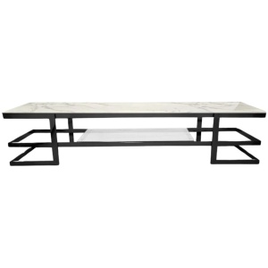 Alexa Black TV Unit - Black Glass