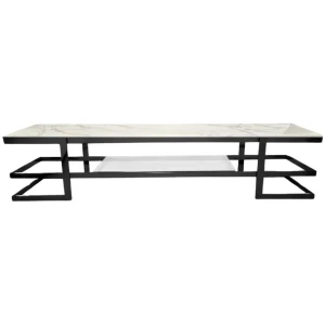 Alexa Black TV Unit - Clear Glass