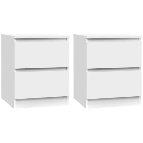 Artiss 2x Bedside Table 2 Drawers - PEPE White
