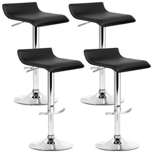 Artiss 4x Bar Stools Adjustable Gas Lift Chairs Black