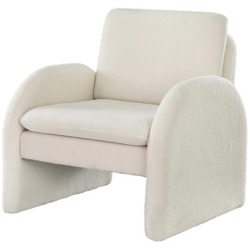 Artiss Armchair Accent Chair Lounge Tub Sofa Couch Curved Arm Seat Boucle White