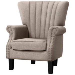 Artiss Armchair Wingback Beige Andrew
