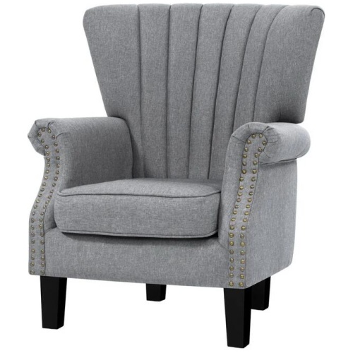 Artiss Armchair Wingback Grey Andrew