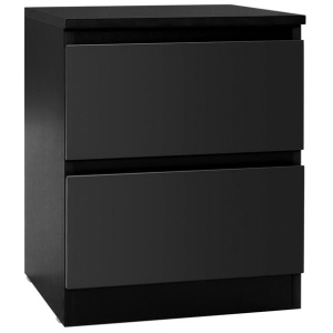 Artiss Bedside Table 2 Drawers - PEPE Black