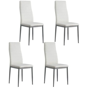 Artiss Dining Chairs Set of 4 Leather Channel Tufted White