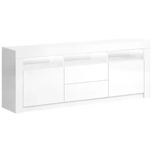 Artiss TV Cabinet Entertainment Unit Stand RGB LED Gloss Drawers 160cm White