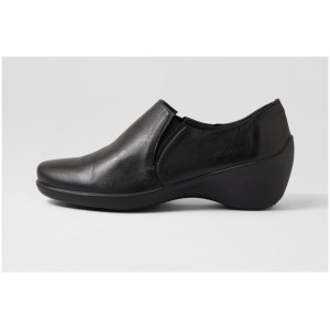 Attenta Amina Aa Black Leather Black Shoes Womens Shoes Casual Flat Shoes