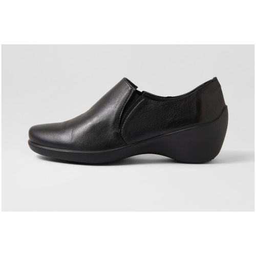 Attenta Amina Aa Black Leather Black Shoes Womens Shoes Casual Flat Shoes