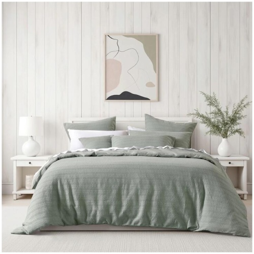 Bianca Kahlani Sage Waffle Quilt Cover Set King