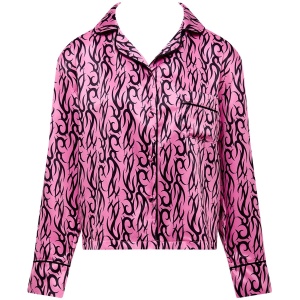 Bluebella BB x Ashley Williams Tattoo Print Luxury Satin Shirt - 10