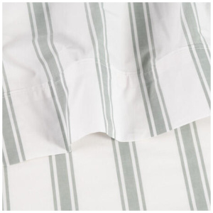 Canningvale Modella Stripe Sheet Set - White, King Single, 100% Cotton