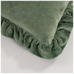 Canningvale Ruffle Cushion - Green, 100% Cotton