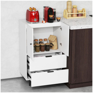CostwaySideboard Buffet Cabinet with Drawers and Storage Cabinet-White