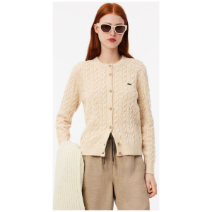 Cotton and Wool Cable Knit Cardigan