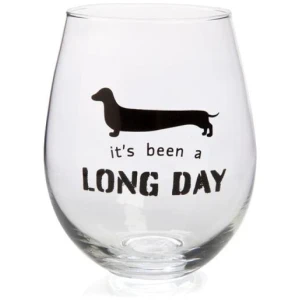 Dachshund Stemless Wine Glass