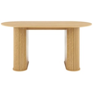 Design Square Veale Wooden Rectangular Kitchen Dining Table 160cm Slat Oak