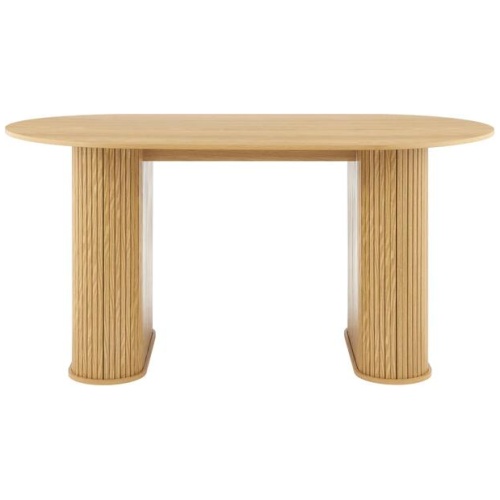 Design Square Veale Wooden Rectangular Kitchen Dining Table 160cm Slat Oak