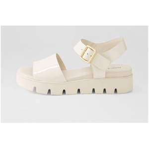 Django & Juliette Babels Dj Ivory Ivory Sole Patent Leather Ivory Ivory Sole Sandals Womens Shoes Casual Sandals Flat Sandals