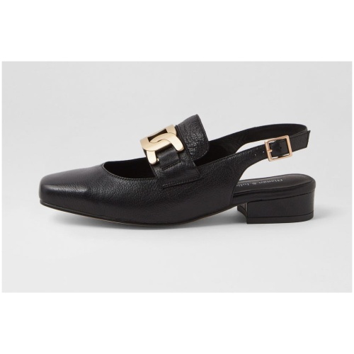 Django & Juliette Beammer Dj Black Leather Black Shoes Womens Shoes Casual Heeled Shoes