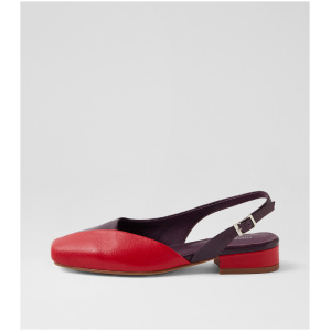 Django & Juliette Bedford Dj New Red Purple Leather New Red Purple Shoes Womens Shoes Casual Heeled Shoes