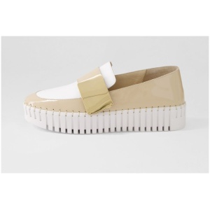 Django & Juliette Belenna Dj Oatmeal White Gold Patent Leather Oatmeal White Gold Sneakers Womens Shoes Casual Sneakers