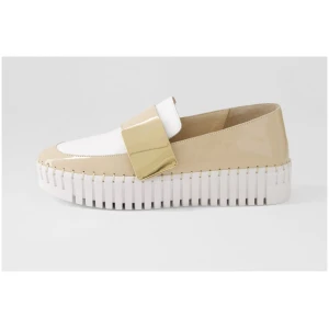 Django & Juliette Belenna Dj Oatmeal White Gold Patent Leather Oatmeal White Gold Sneakers Womens Shoes Casual Sneakers