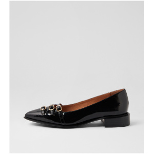 Django & Juliette Eliora Dj Black Patent Leather Black Shoes Womens Shoes Casual Flat Shoes
