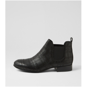Django & Juliette Fen Dj Black Black Heel Leather Black Black Heel Boots Womens Shoes Casual Ankle Boots