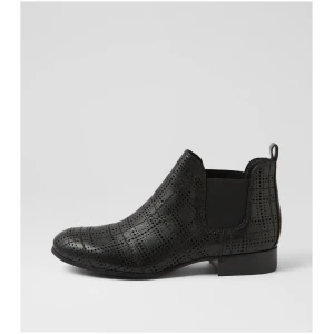 Django & Juliette Fen Dj Black Black Heel Leather Black Black Heel Boots Womens Shoes Casual Ankle Boots
