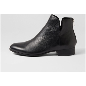 Django & Juliette Fidel Dj Black Black Heel Leather Black Black Heel Boots Womens Shoes Ankle Boots