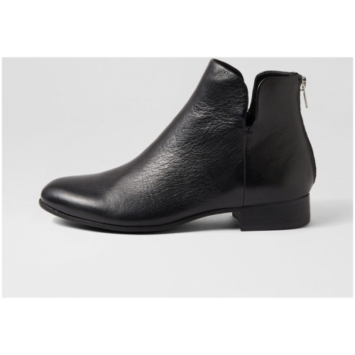 Django & Juliette Fidel Dj Black Black Heel Leather Black Black Heel Boots Womens Shoes Ankle Boots