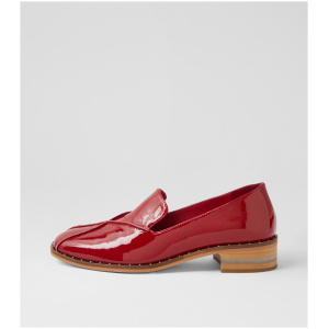 Django & Juliette Fleeta Dj Dk Red Patent Leather Dk Red Shoes Womens Shoes Casual Heeled Shoes