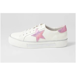 Django & Juliette Fonno Dj White Pink Glam Patent Leather White Pink Glam Sneakers Womens Shoes Casual Casual Sneakers