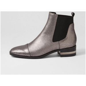 Django & Juliette Ford Djl Pewter Crackle Leather Pewter Boots Womens Shoes Casual Ankle Boots