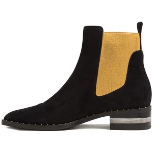 Django & Juliette Forda Dj Black Old Gold Suede Elastic Black Old Gold Boots Womens Shoes Casual Ankle Boots
