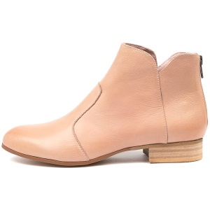 Django & Juliette Fronia Warm Rose Leather Warm Rose Boots Womens Shoes Casual Ankle Boots