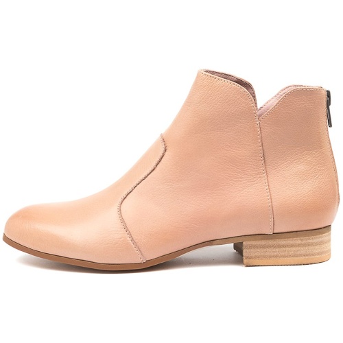 Django & Juliette Fronia Warm Rose Leather Warm Rose Boots Womens Shoes Casual Ankle Boots